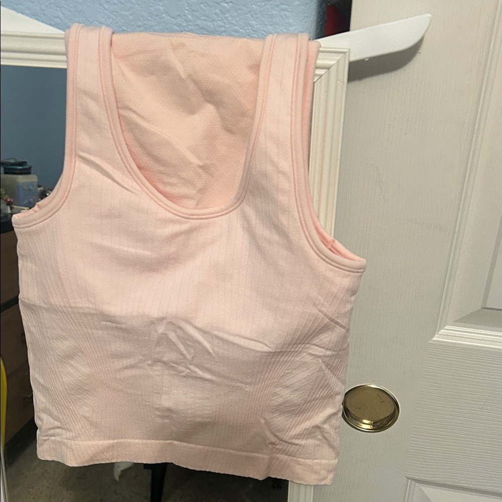 Lululemon Pink Ribbed Tank Top with bra  - Women